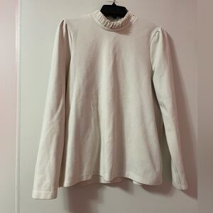 White ruffle collar long sleeve blouse aware by vero moda